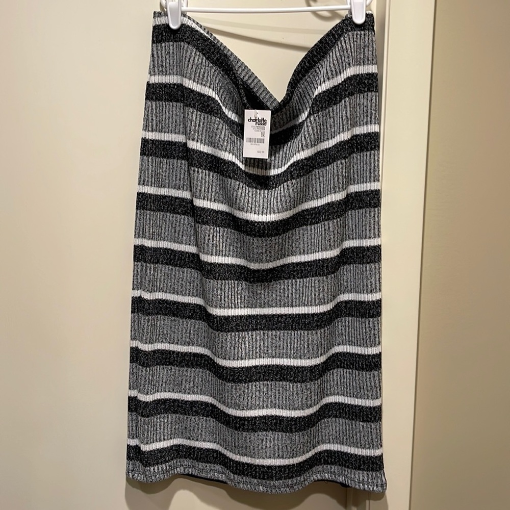 NWT Charlotte Russe black white and grey striped pencil skirt size 2x
